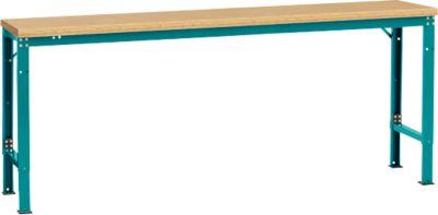 Manuflex Grundtisch UNIVERSAL Spezial, 2000 x 800 mm, Multiplex natur, wasserblau