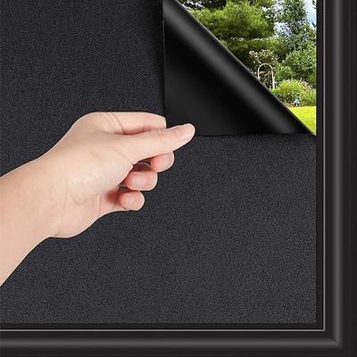 Fensterfolie für Glas, Fensterabdeckung, schwarze Folie, statisch, Sichtschutz, Dekoration, selbstklebend, zur UV-Blockierung, Wärmeregulierung, Fensteraufkleber für Glas, 100 x 45 cm
