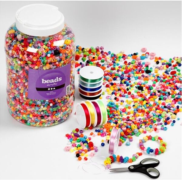Beads Diy Kreasæt Med Akrylperler Og Smykkeelastik