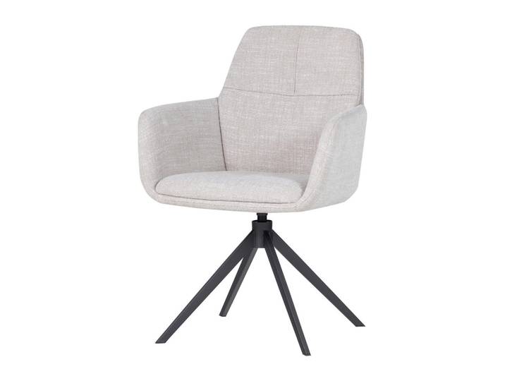 Livetastic Armlehnstuhl Grant, Naturfarben, Metall, Drehkreuz, 61x88x63 cm, Sitzfläche 360° drehbar, Esszimmer, Stühle, Polsterstühle
