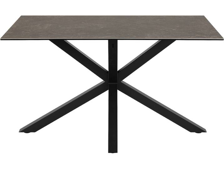 Esstisch ACTONA GROUP Heaven mit Keramikplatte & stabilem Stahlgestell, mehrere Varianten , schwarz (schwarz, schwarz), B:135cm H:75,5cm T:80cm, Tische, Esstisch, Pflegeleichter Design-Esstisch – robust, stilvoll & langlebig