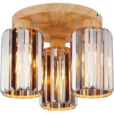 NOWA Deckenleuchte "RUN", braun, 3, Ø 13,5cm H: 25cm, 1 Stk., Leuchten, Deckenlampe, Kristalle, Wohnzimmer, Deckenleuchte