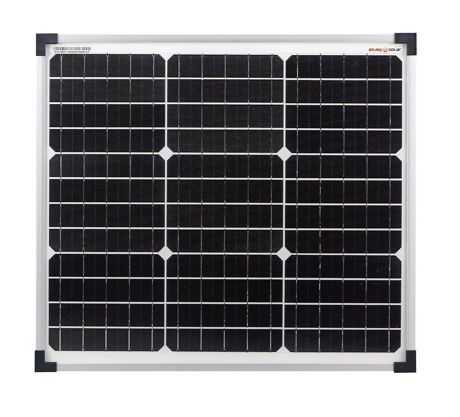 ENJOY SOLAR Monokristallijn zonnemodule 30 W 12 V zwart fotovoltaïsch paneel