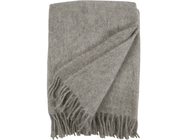 Wolldecke HEITMANN FELLE Wool , grau, B:130cm L:200cm, Wolle, Wohndecken, Wolldecke, reine Wolle, 130x200 cm, mit Fransen, kariert oder uni, Wohnzimmer