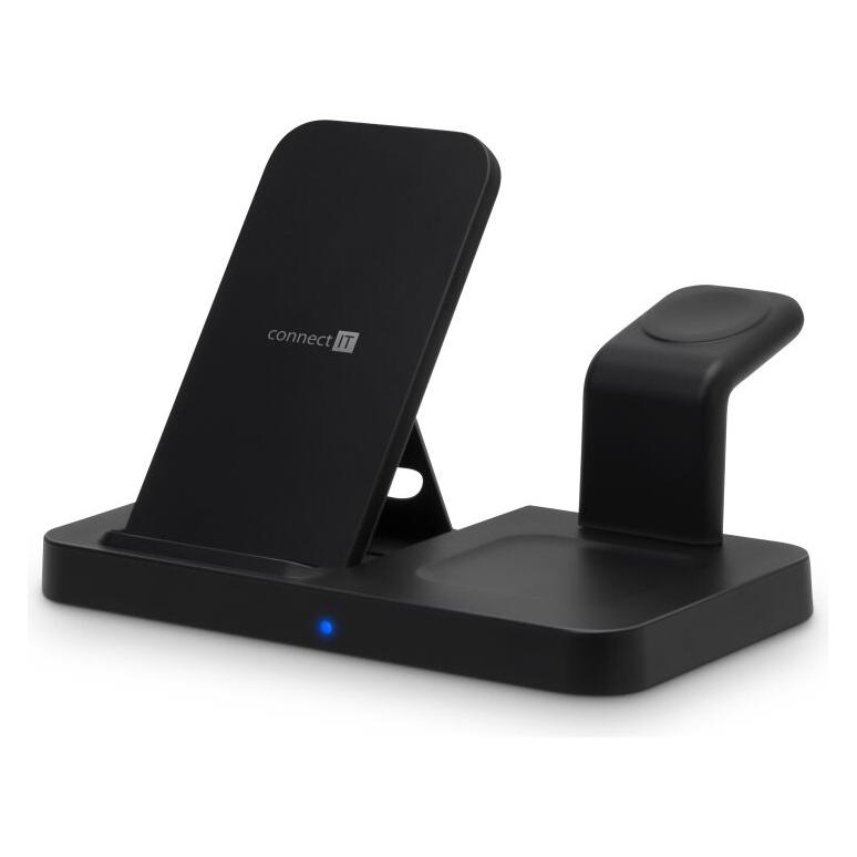 Connect IT MultiCharge 3v1 bezdrátová Qi nabíječka pro SAMSUNG, ČERNÁ (CWC-9050-BK)