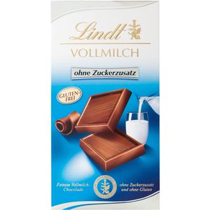 Lindt Tafelschokolade Vollmilch ohne Zuckerersatz, 100g
