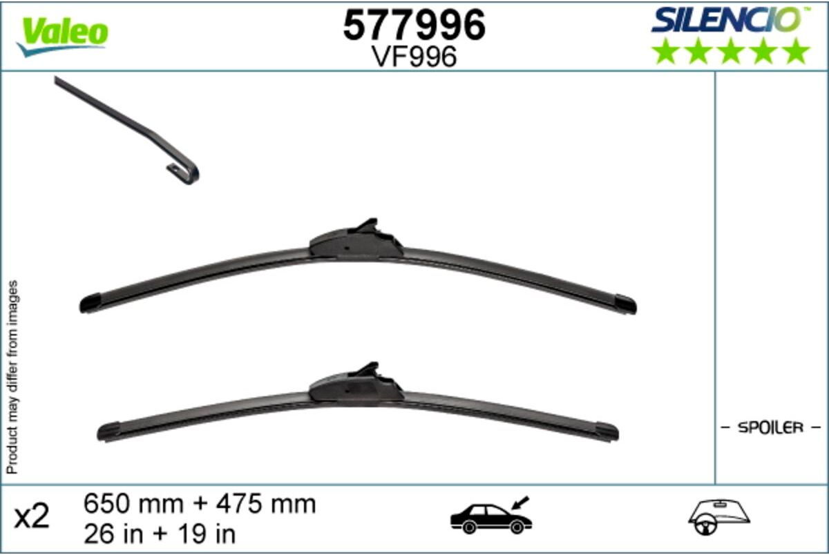 Wischblatt VALEO Silencio 577996, 650/475mm, Vorne, 2 Stück