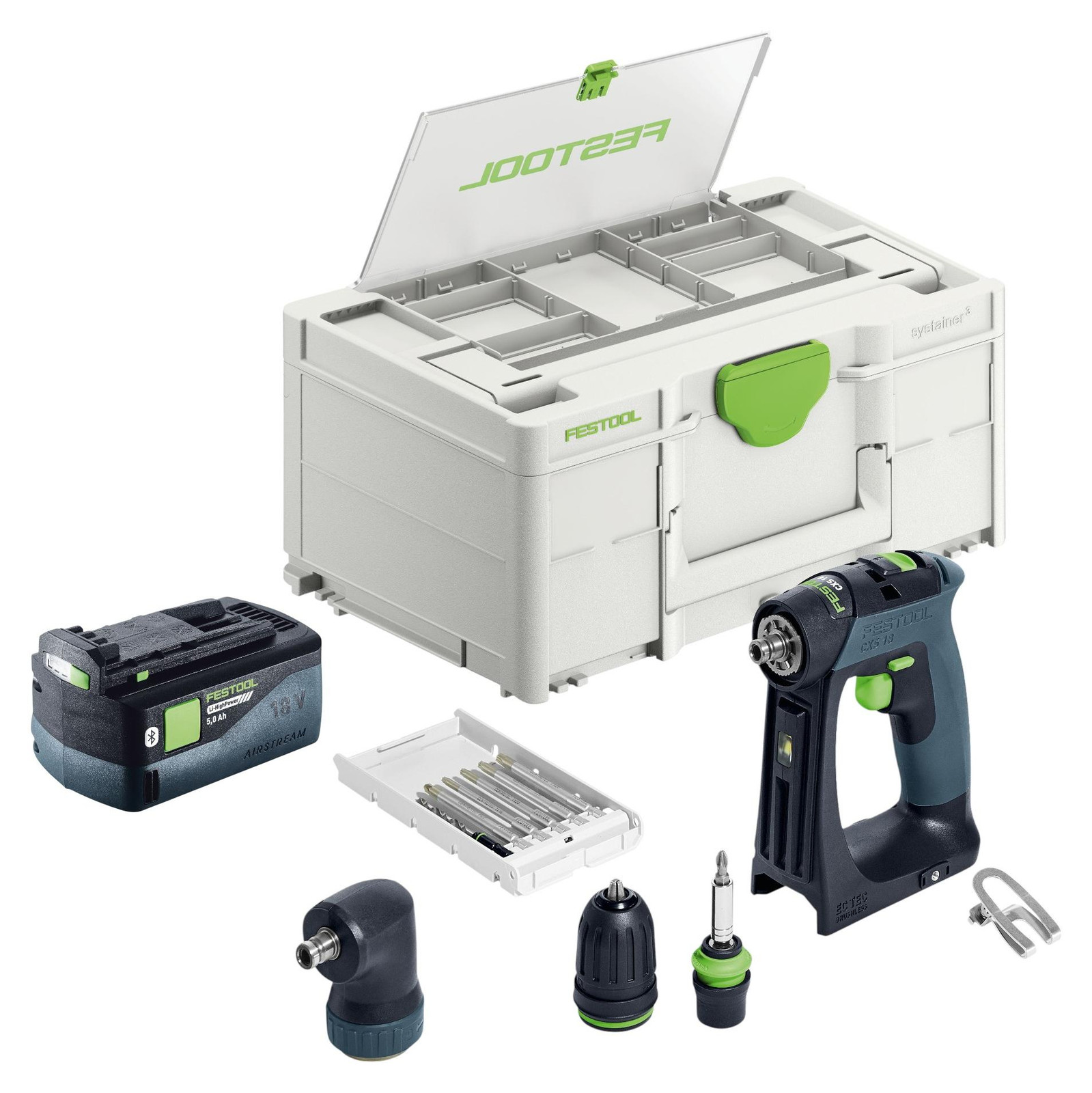 Festool CXS 18-Basic-Set accuschroefboormachine 18 V 40 Nm borstelloos met 1x 5.0 Ah accu en systainer