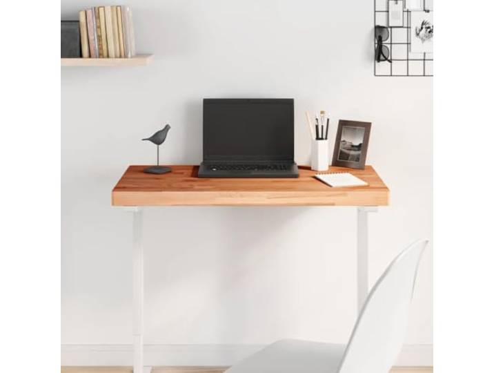 Molumvel Buchenholz Tischplatte Rechteckig - Massiv Massivholz 80x40x4 cm Ideal als Bartisch, Zum Heimwerken, Individuelle Maserung