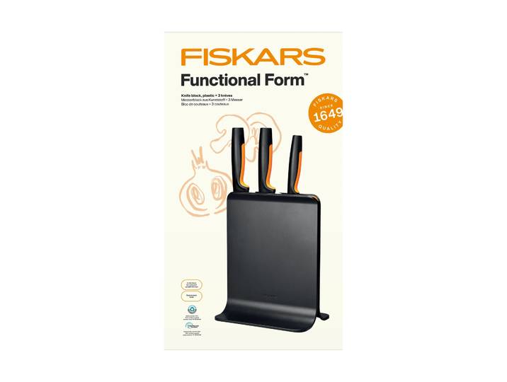 Fiskars Functional Form messenset met messenblok kunststof, 4 delen