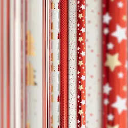 Clairefontaine 30x Geschenkpapierrollen Premium 80g 2x0,70m, im Kartondisplay mit 30 Stück, Weihnachten Santa - Sortierung 212875C