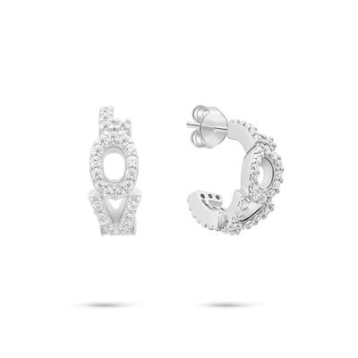 Paar Creolen TAMARIS "Schmuck Geschenk Silber 925 Creole Love Letters", silber (silberfarben, kristallweiß, kristallweiß), Ohrringe, Damen, 10,8mm, Silber 925 (Sterlingsilber), mit Zirkonia (synth.)