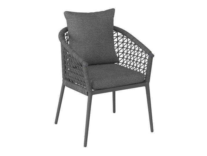 Ambia Garden Gartensessel, Dunkelgrau, Metall, Textil, Füllung: Schaumstoff, konisch, 64x80x64 cm, Gartenmöbel, Gartenstühle, Gartensessel