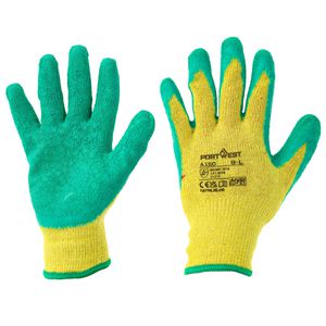 Portwest Arbeitshandschuhe Klassischer Grip, A150GNRL, Latex-Beschichtung, grün, Größe 9 / L, 12 Paar