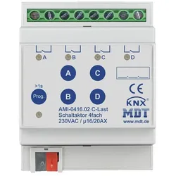 MDT Schaltaktor AMI-0416.02 4TE REG, 230VAC, 16/20A, C-Last 200μF, mit Strommessung