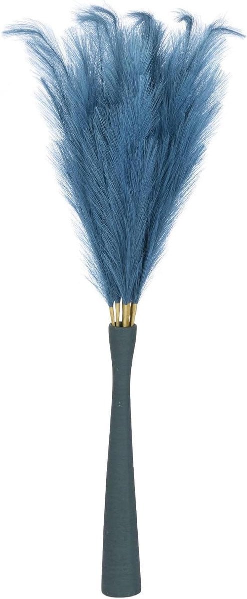 Blauw Kunstpampasgras Decoratie - Grote Pluizige Nep Gras Stelen - Hoogte: 114 cm