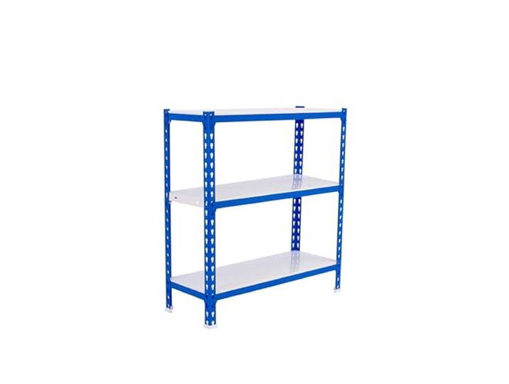 Simonrack Schwerlastregal, Lagerregal, 100x90x50 cm, Metallregal, Kellerregal, Biegestelle 180 kg, 3 Fachböden, Blau/Weiss - Simonclick