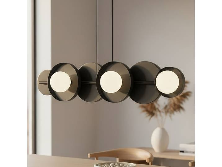 Pendelleuchte Model 85 x 120 x 23cm Schwarz/Schwarz 6 Opalglas, Stahl G9
