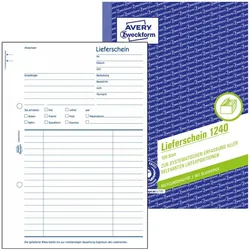 AVERY Zweckform Lieferschein Formularbuch 1240 - 1 x 100 Blatt