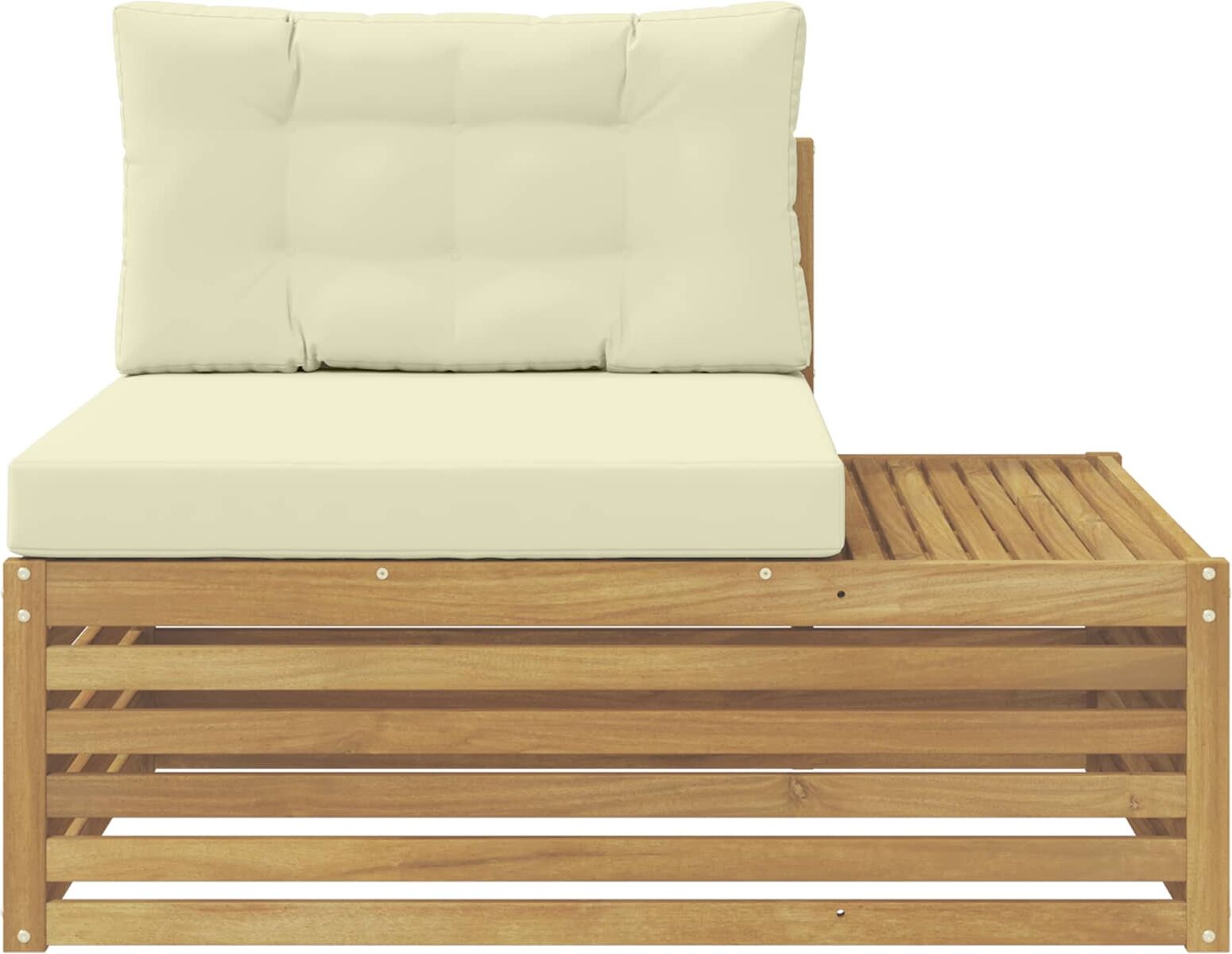 vidaXL Outdoor End sofa Bois d'Acacia Massif Blanc