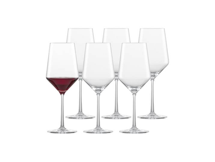 Rotweinglas ZWIESEL GLAS Cabernet Rotweingläser Pure 540 ml 6er Set transparent , bunt (transparent), 6 tlg., Glas, Trinkgefäße, Rotweinglas