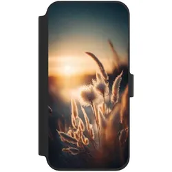 Nivocase Klapphülle für Apple iPhone 16 Plus Handyhülle aus Kunst Leder NIVOflip schwarz Natur Sonne (Apple iPhone 16 Plus), Smartphone Hülle, Schwarz