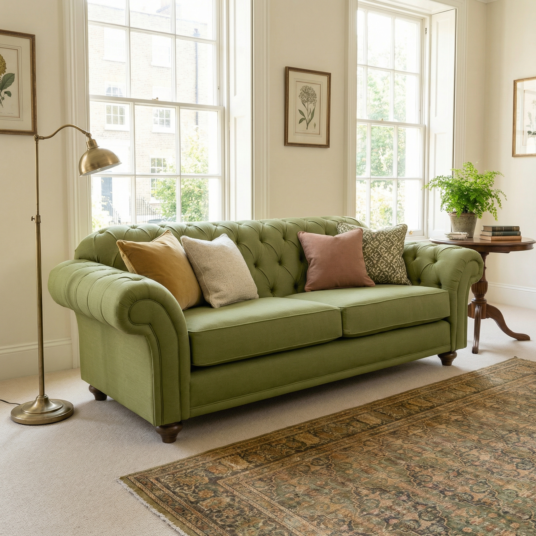 Sofa Style Chesterfield 3 Seat Sofa in Olive