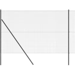 vidaXL Zaunpfosten Grau 50 x 1,4 m (16 x 16 mm Gewebe) Stahl und PVC