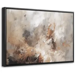 LEINWAND Bilder mit Rahmen - Farbe - Abstrakt - Beige - Kunst - 60x40