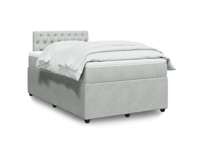 RJPLMFV Lattenrost und Matratze, Velours, Grau, 120 x 190 cm Individuelle Taschenfedern, abnehmbarer und waschbarer Matratzentopper