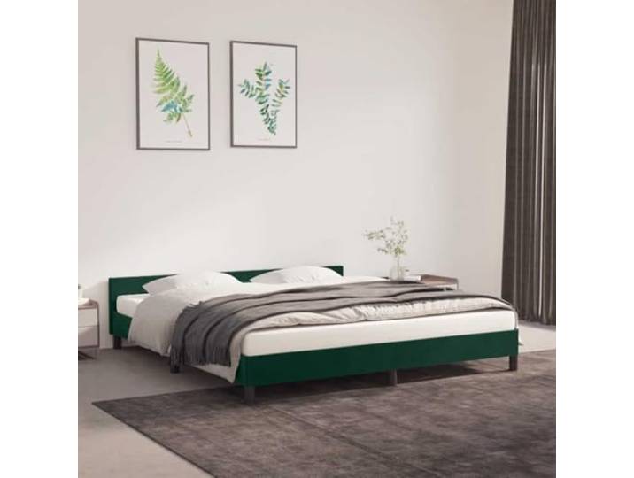 WDGJJFECNMUEHI Samt Bettgestell mit Kopfteil stabil 180x200 cm Grün Bettgestell ohne Matratze Dunkelgrün 180x200 cm Samt mit Kopfteil Stabil Holz Lattenrahmen Schlafzimmer Möbel