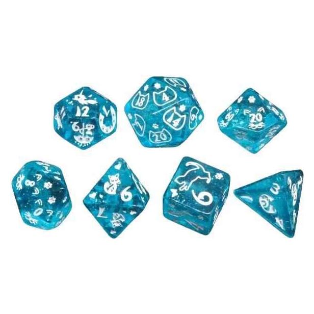 Dice4friends Würfelset Galaxy: Cat blue (7) (DIC17987)
