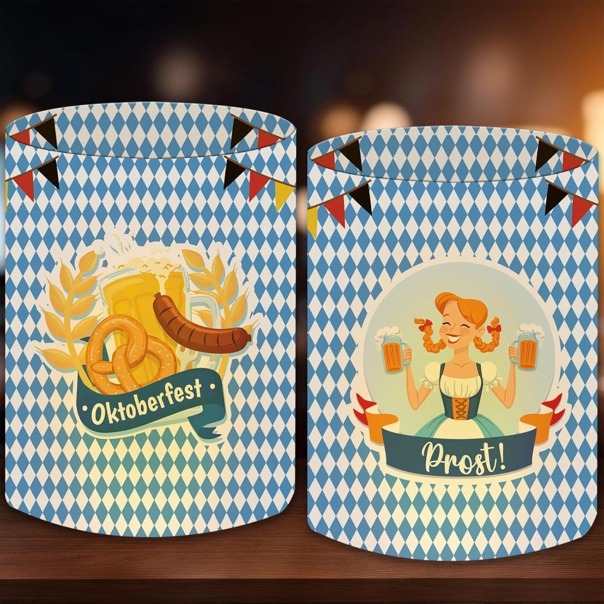 Set van 12 Tealight Windlichten voor Tafeldecoratie en Oktoberfest Feesten