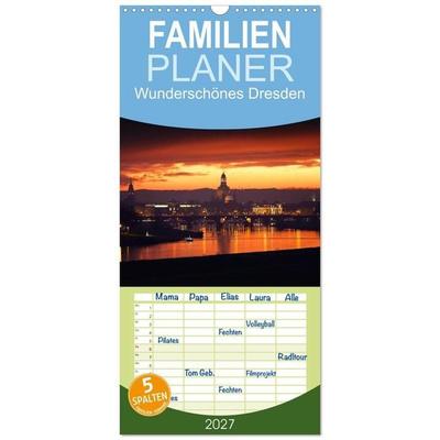 Familienplaner 2027 - Wunderschönes Dresden mit 5 Spalten (Wandkalender, 21 x 45 cm) CALVENDO