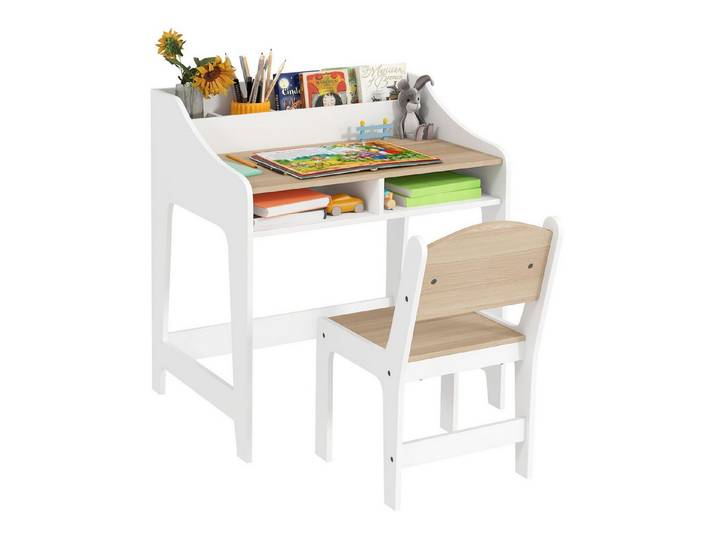 FELIXLEO Kinderschreibtisch Kinder Schreibtisch Set mit Stauraum, offene Fächer (1-St)