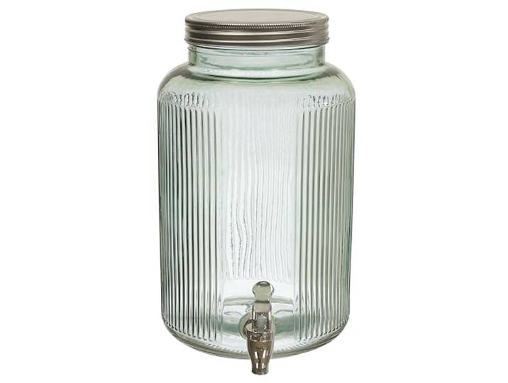 COOK CONCEPT Fontaine à Boissons en Verre Ciselé 5 L Réceptions Vert Verre ciselé\, fontaine à boissons\, robinet\, réceptions et fêtes\, service élégant\, contenance 5 L\, vert