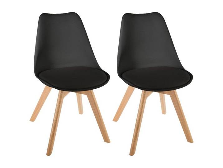 Lot de 2 chaises style scandinave Baya Atmosphera - 48x55x81 - Noir