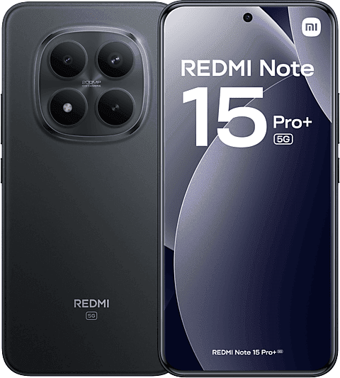 Xiaomi Redmi Note 15 Pro+, Negro, 512 GB, 12 GB RAM, 6.83" AMOLED CrystalRes, Snapdragon® 7s Gen 4", 6500 mAh