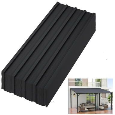 Garvee 40 Pack Black Galvanized Steel Roof Panels 42.52 x 16.77 In - 40 pieces 3.54ft (42.52x16.77 inches)