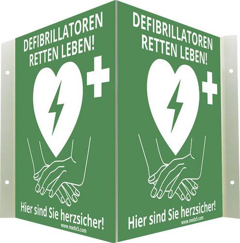 MEDX5 AED-Z-WISCHI AED-Schild Außenbereich, Innenbereich PVC
