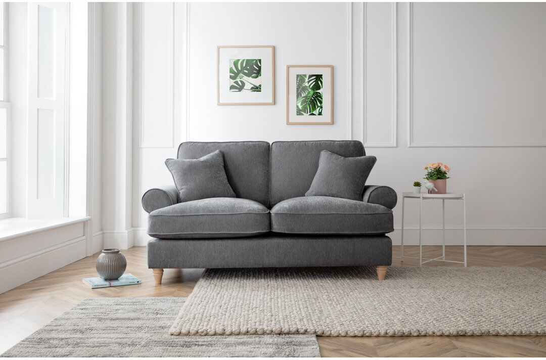 Three Posts Longfellow 2 Seater Chenille Sofa Charcoal