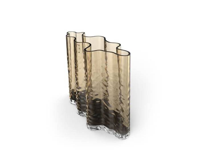 Cooee Design Gry Wide Vase en Verre Cognac 19 cm