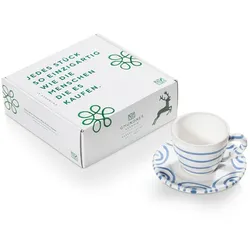 Gmundner Keramik Blaugeflammt, Espresso für Dich/2tlg.im Geschenkk.