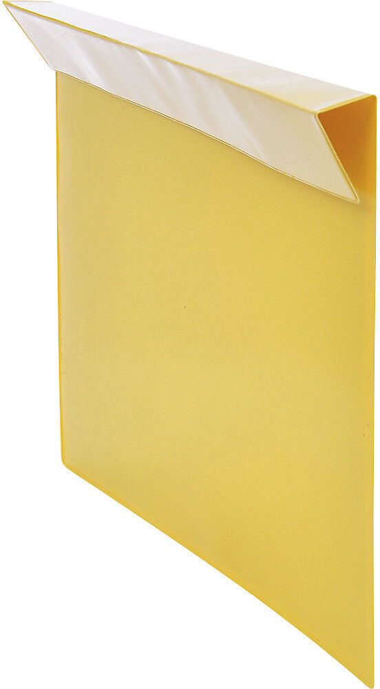 kaiserkraft Beschriftungstaschen, VE 100 Stk, für Holzaufsatzrahmen, Papierformat DIN A4, gelb
