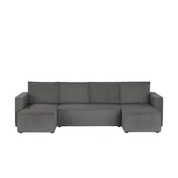 uno Wohnlandschaft mit Schlaffuntion Aspra , grau , Maße (cm): B: 296 H: 88 T: 148.0