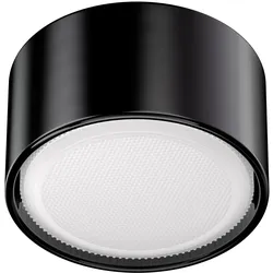 ledscom.de GX53 Porzellan Aufbauleuchte KLU, rund, schwarz, 91mm Ø, inkl. GX53 LED Lampe, 509lm warmweiß