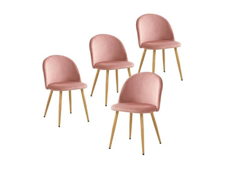 LuxusKollektion Esszimmerstuhl Esszimmerstuhl Samt Set 2er 4er 6er Wohnzimmer rosa 4 Stühle Rosa