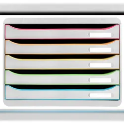 Exacompta 308913D 1x Exacompta, BIG-BOX PLUS HORIZON, Querformat, Serie Black Office - Regenbogen