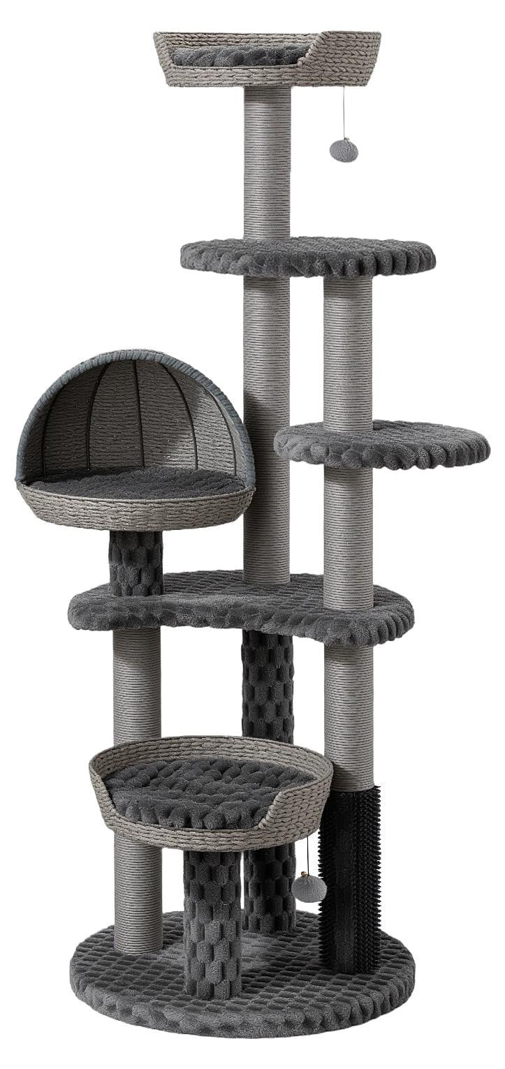 Fudajo Urban Loft krabboom voor katten, grijs, Hoogte: 160 cm, Breedte: 58 cm