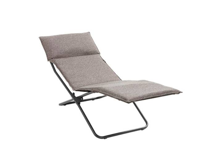 Chaise longue intérieure en acier gris l164xl63xh68